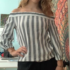 Off the shoulder stripe top
